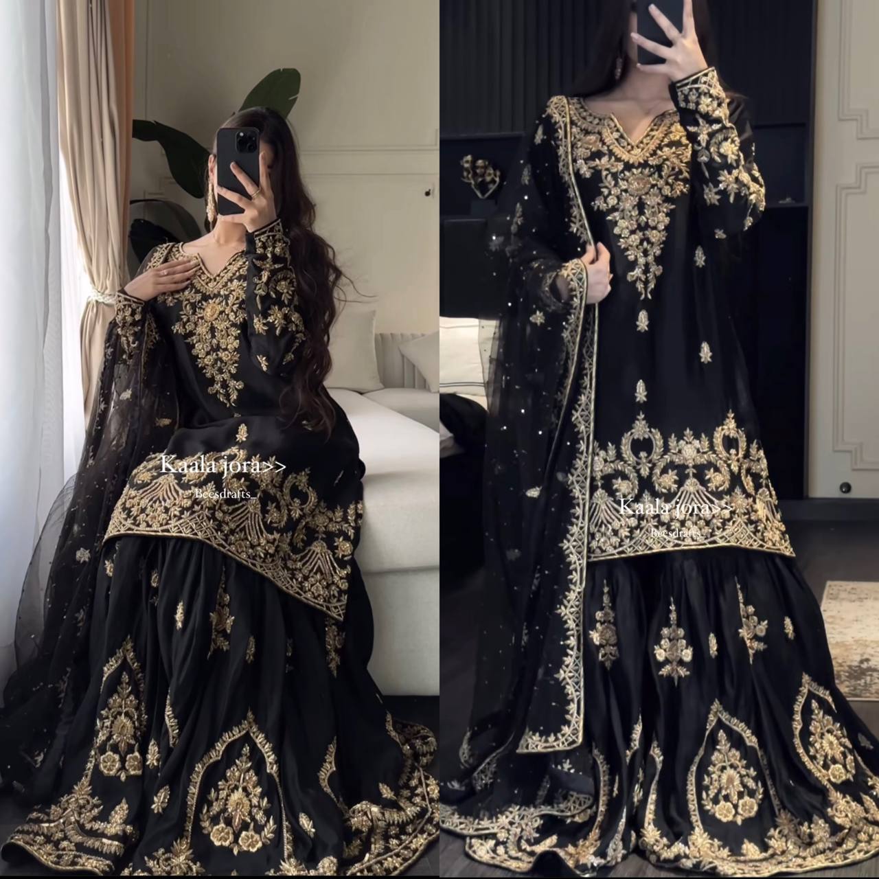 The Cinematic Black Zari Ensemble